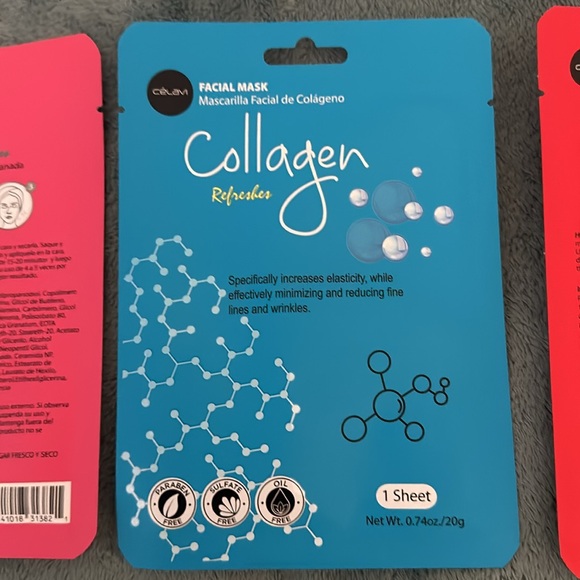 Celavi facial masks bundle of 3 pomegranate, collagen, and Ginseng New - Picture 5 of 8